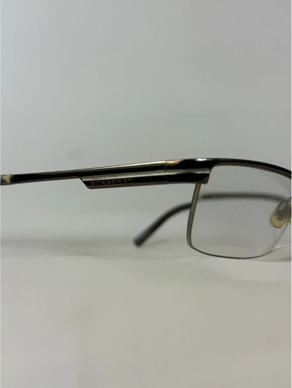 Burberry Eyeglasses B 1170 1094 Silver Black Half Rim Frame Italy 53[]17 140